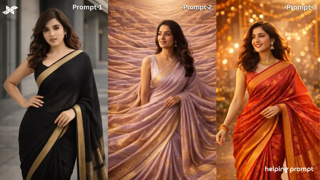 Create Indian Women Saari Posters Using ChatGPT Image Feature Prompts