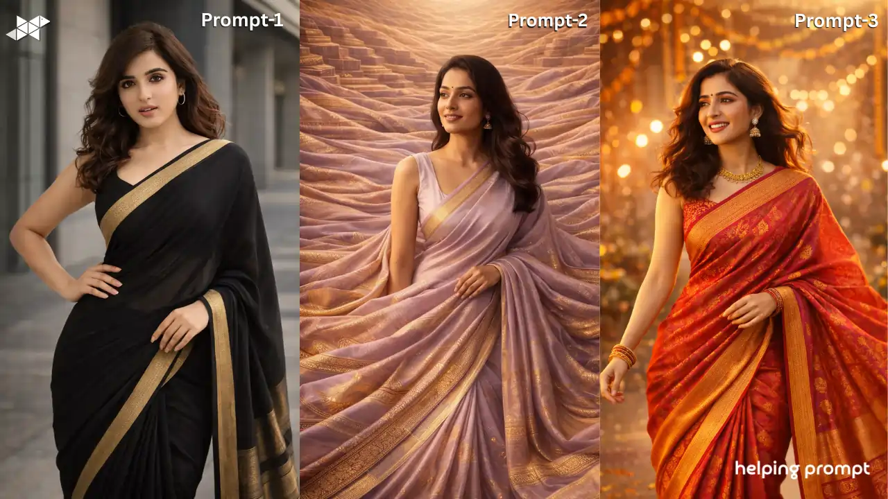 Create Indian Women Saari Posters Using ChatGPT Image Feature Prompts