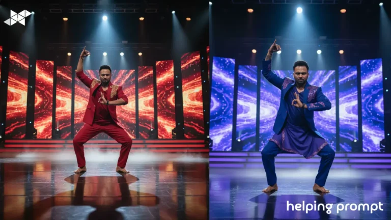 Dance India Dance Stage Look Using Cinematic AI Image Prompts