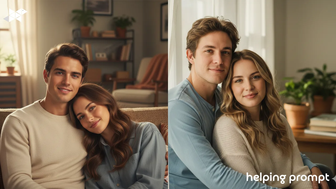 Enhance Casual Couple Photos with Subtle AI Prompts That Add Natural Glow Without Looking Edited