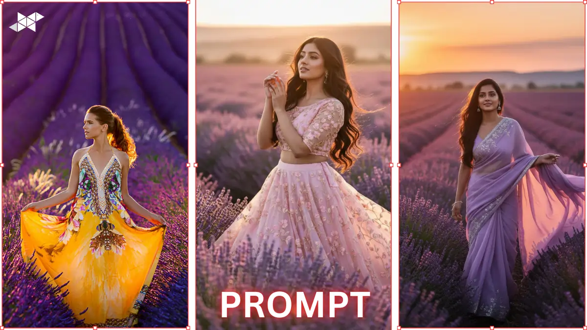 10 Google Gemini AI Photo Editing Prompts for Girls to Create Magical Lavender Field Cinematic Portraits