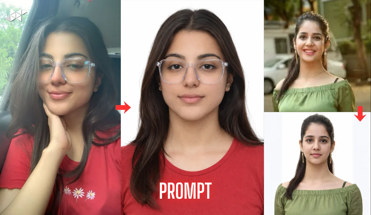 passport size photo prompts clean background