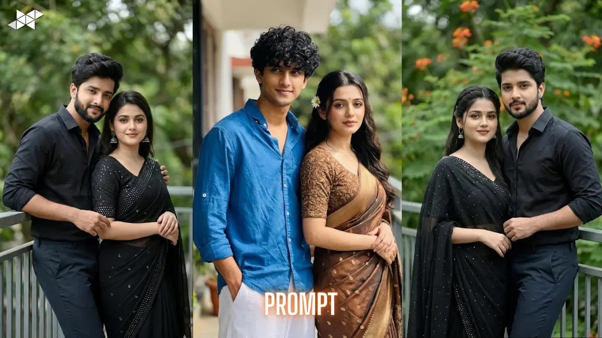 8k Trending Gemini AI Image Prompt A Calm Outdoor Couple Portrait in Natural Light