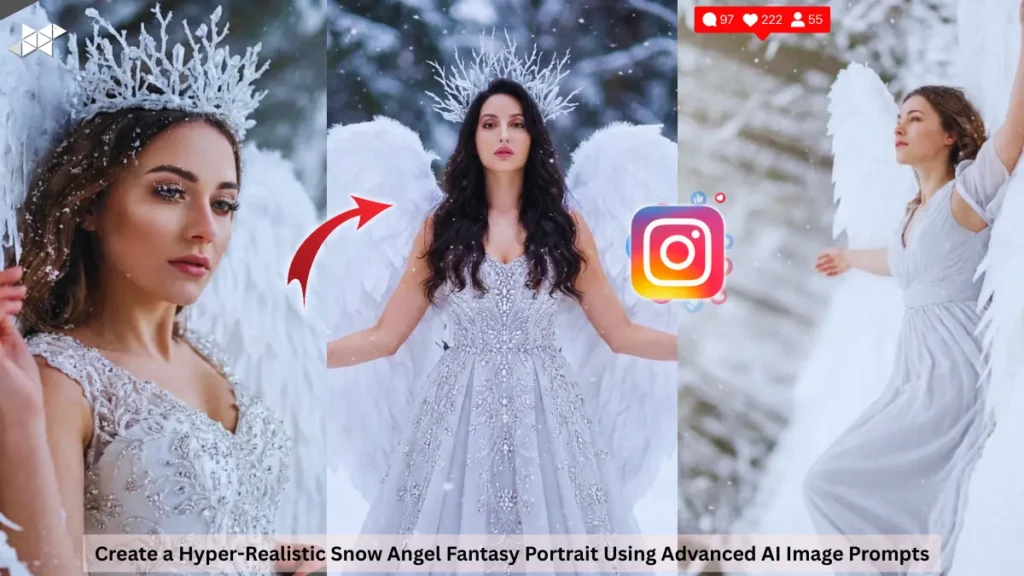 Create a Hyper-Realistic Snow Angel Fantasy Portrait Using Advanced AI Image Prompts