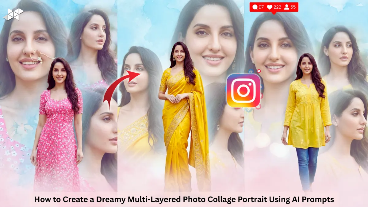 How to Create a Dreamy Multi-Layered Photo Collage Portrait Using AI Prompts