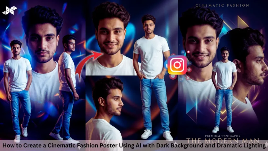 How to Create a Cinematic Fashion Poster Using AI with Dark Background and Dramatic Lighting