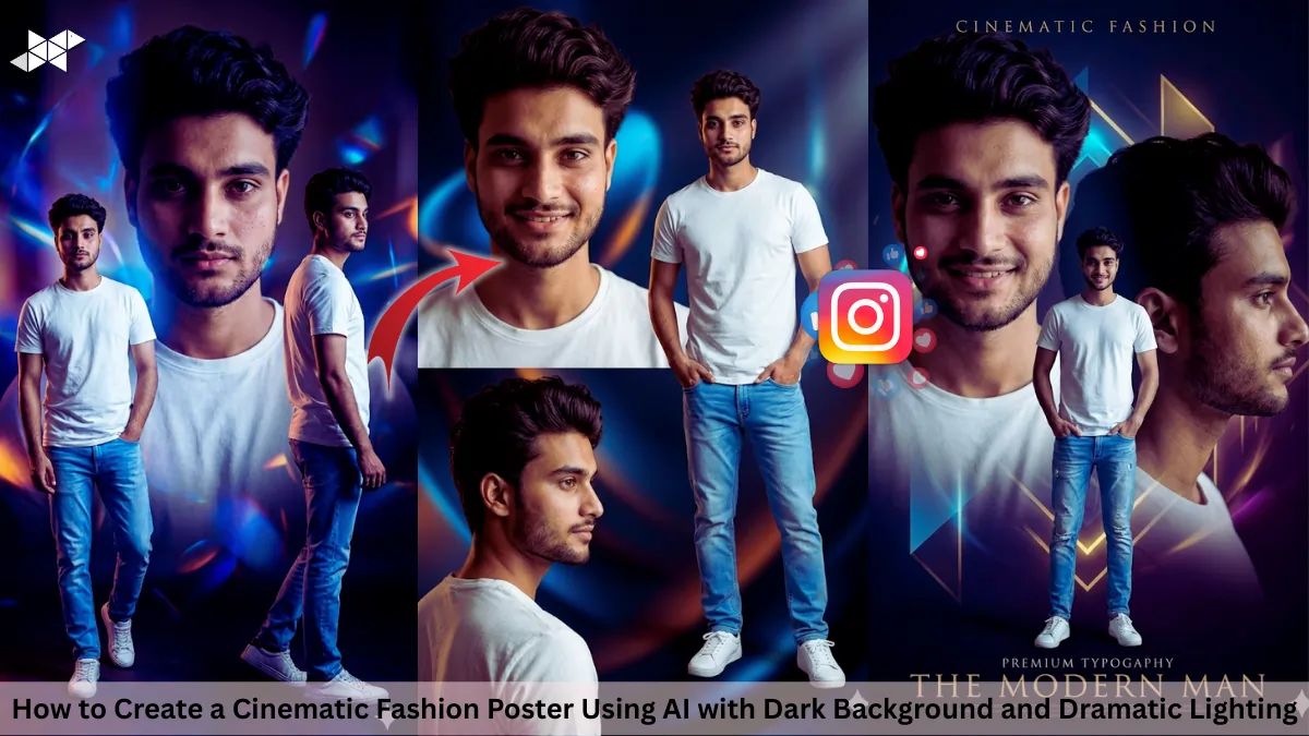 How to Create a Cinematic Fashion Poster Using AI with Dark Background and Dramatic Lighting