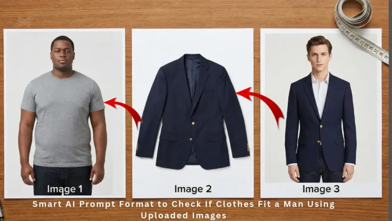 Smart AI Prompt Format to Check If Clothes Fit a Man Using Uploaded Images