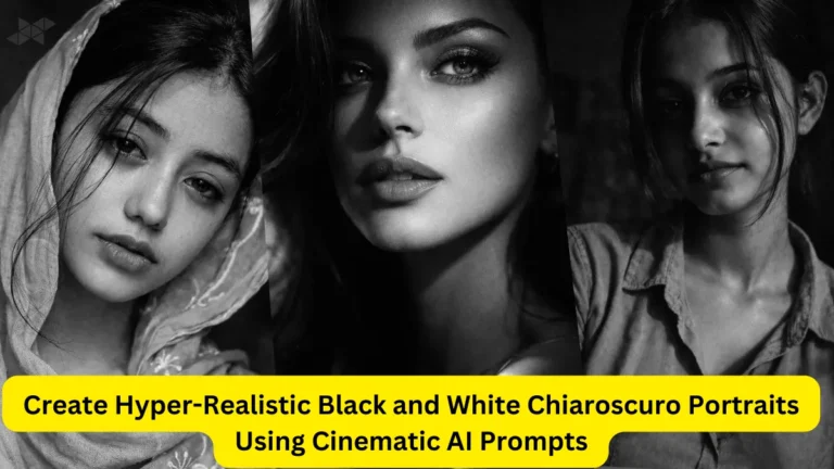 black and white chiaroscuro portrait prompt