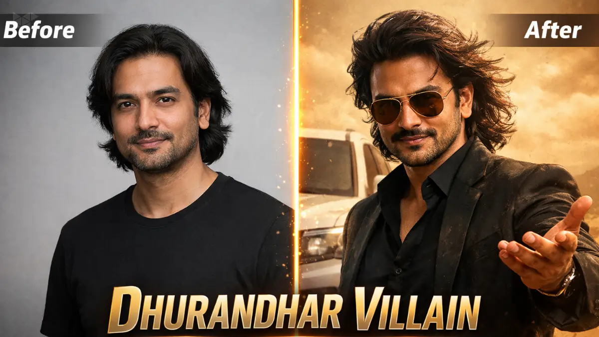Dhurandhar-Style Villain Cinematic AI Image Prompt for Powerful Photorealistic Character Creation