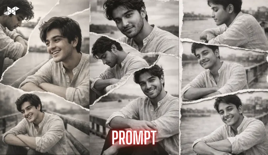 Ultra-Realistic 8K Torn-Paper Collage Self-Portrait (Male)