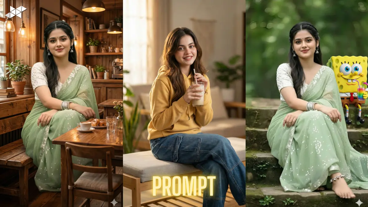 A Cozy AI Photo Edit of a Girl With SpongeBob on a Bench That Looks So Real You’ll Double-Check