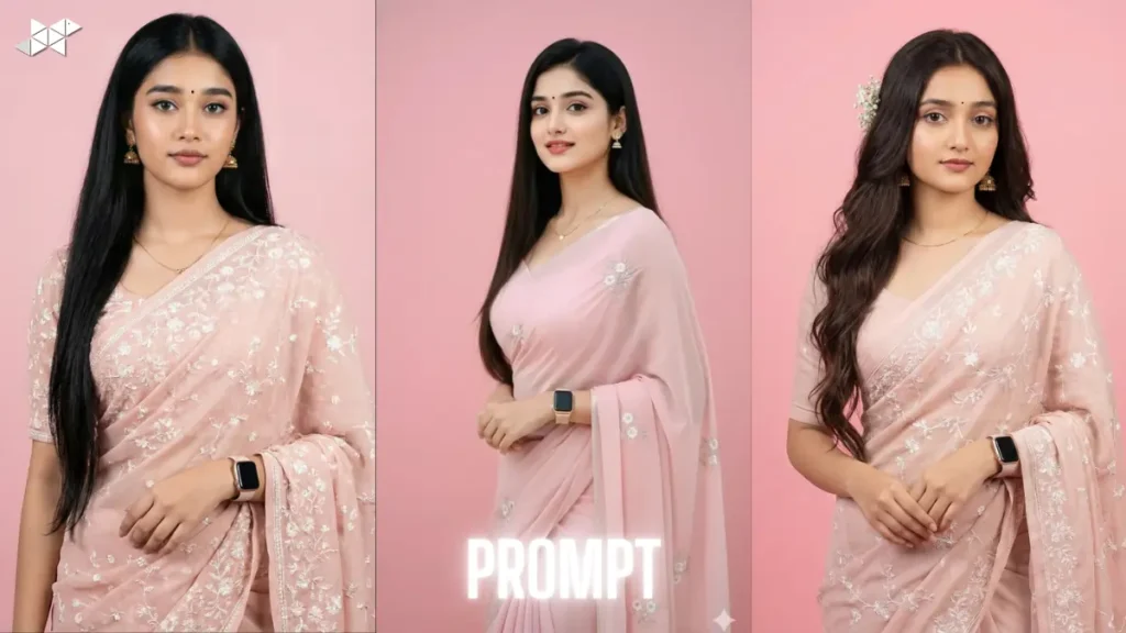 Soft Elegance in Blush Pink: A Studio Portrait of a Young Indian Woman in Soft Pastel Light