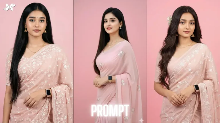 Soft Elegance in Blush Pink: A Studio Portrait of a Young Indian Woman in Soft Pastel Light