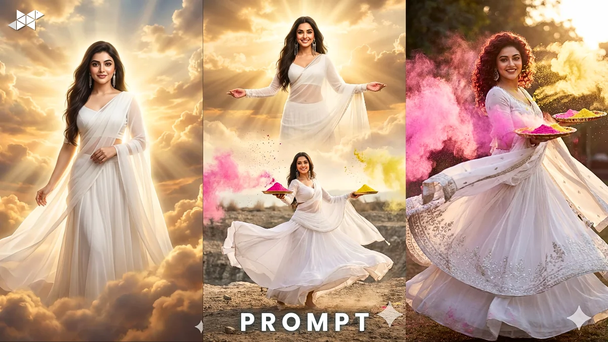 8K Bollywood Holi Poster Prompt Magic 8K