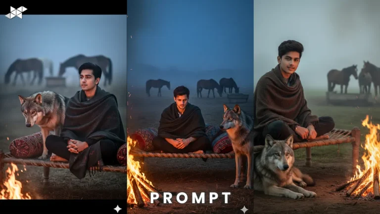 8K Rustic Bonfire Portrait Prompt Guide 4K