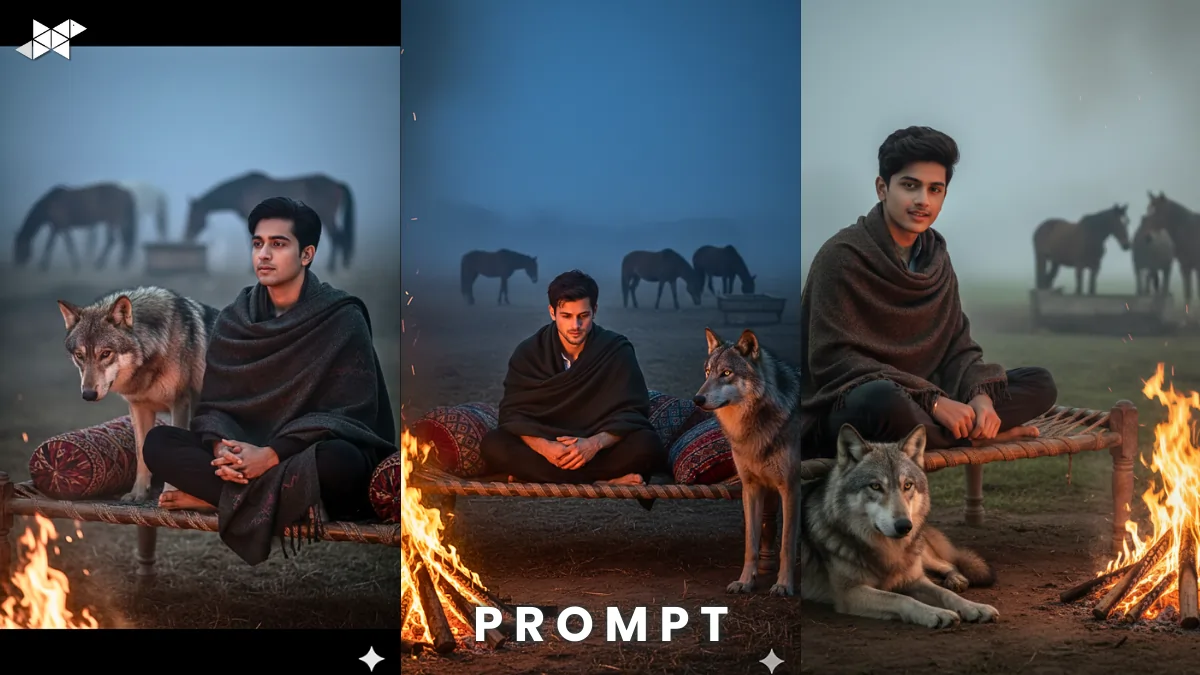 8K Rustic Bonfire Portrait Prompt Guide