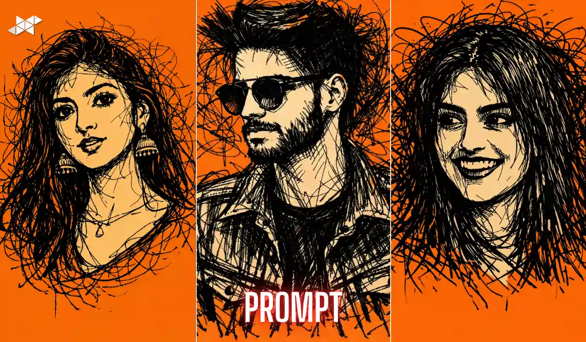 Turn Your Face Into a Chaotic Ink Poster with AI Prompt