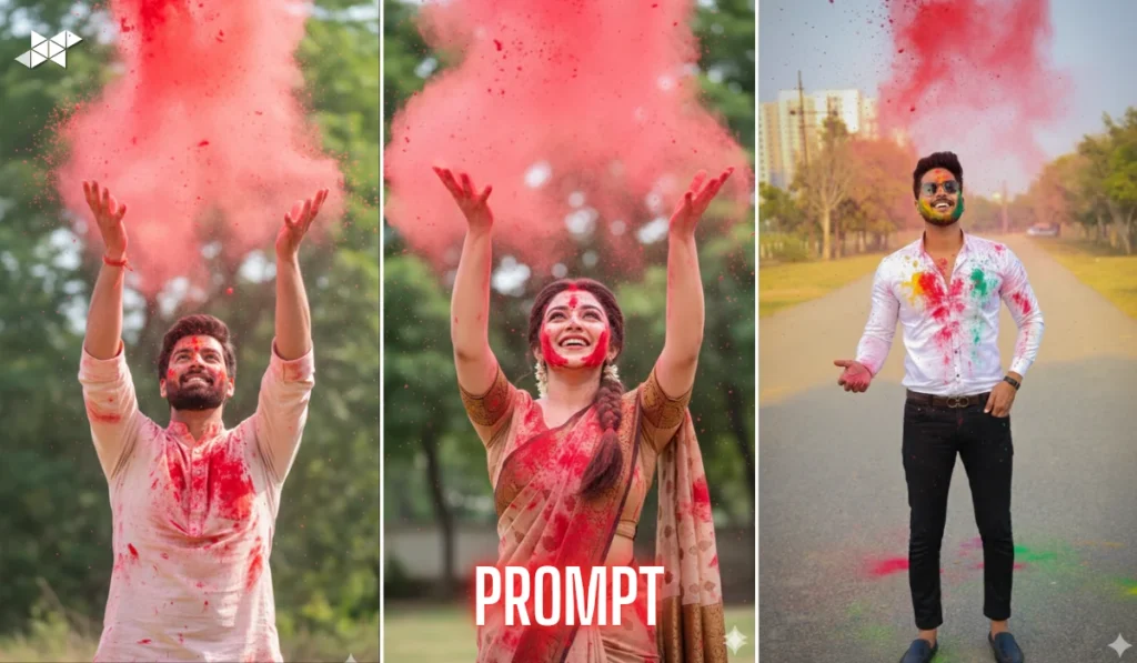 Cinematic Holi Portrait Prompt