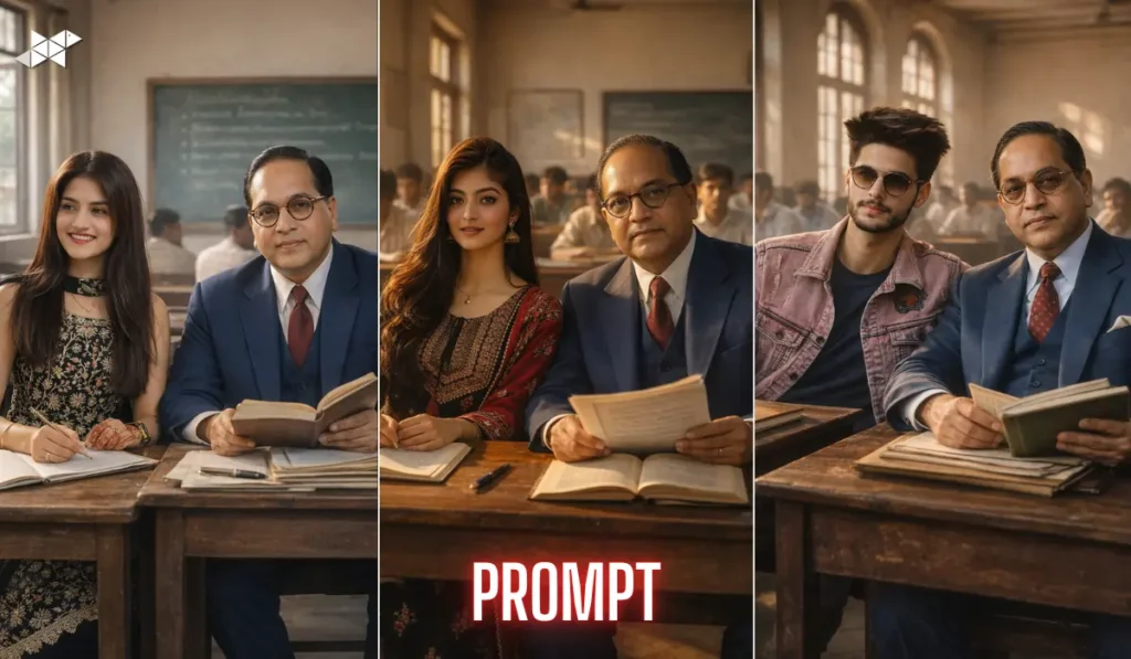 Classroom Scene With Dr. B. R. Ambedkar Using Your Selfie