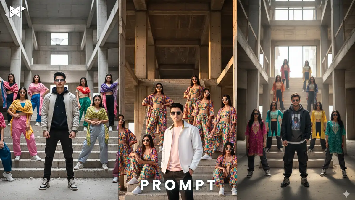 Concrete Queen Vibes: Viral Group Portrait AI Prompt