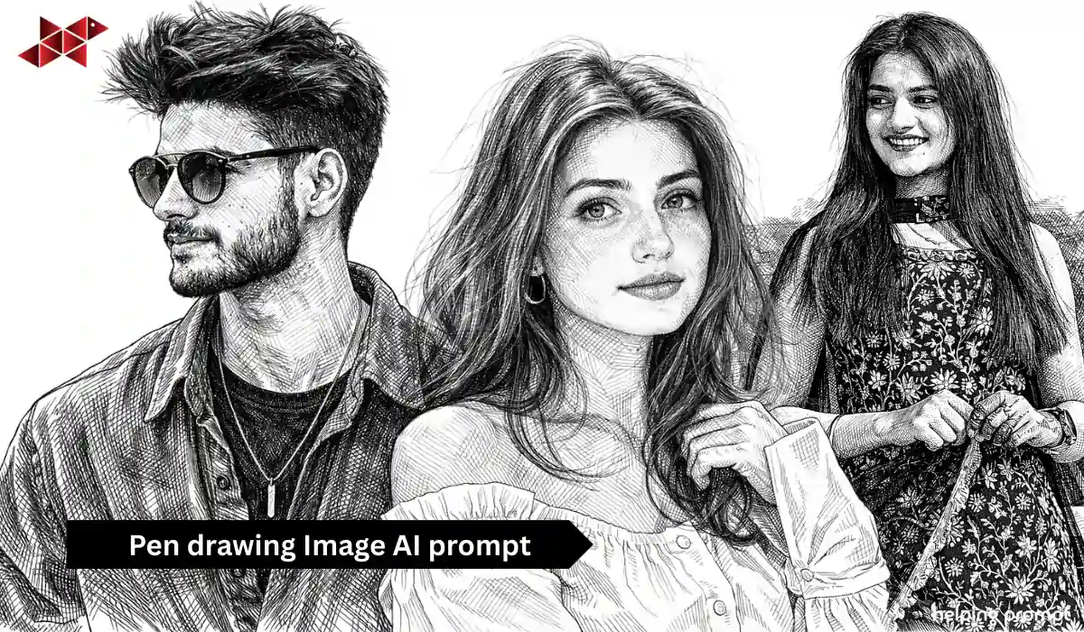 Pen drawing Image AI prompt