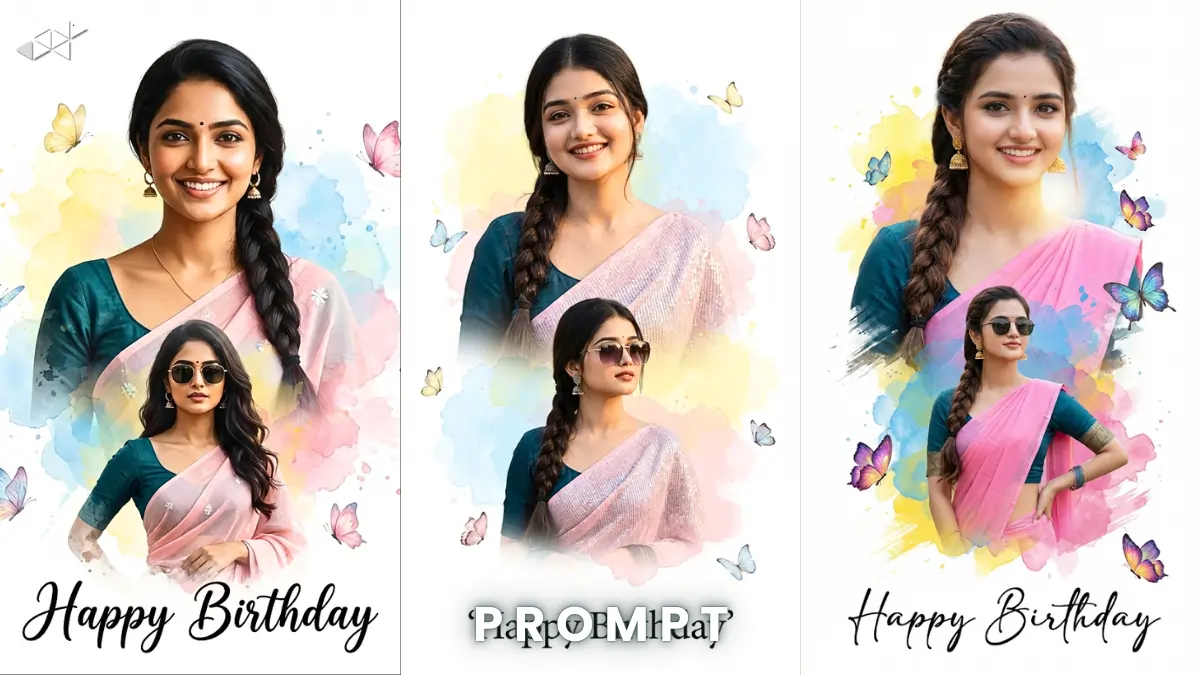 Double Exposure Birthday Portrait Idea 4K