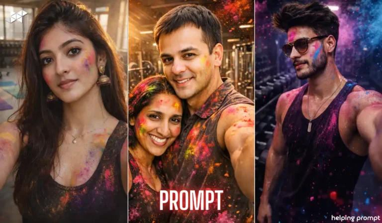Gym Holi selfie AI prompt