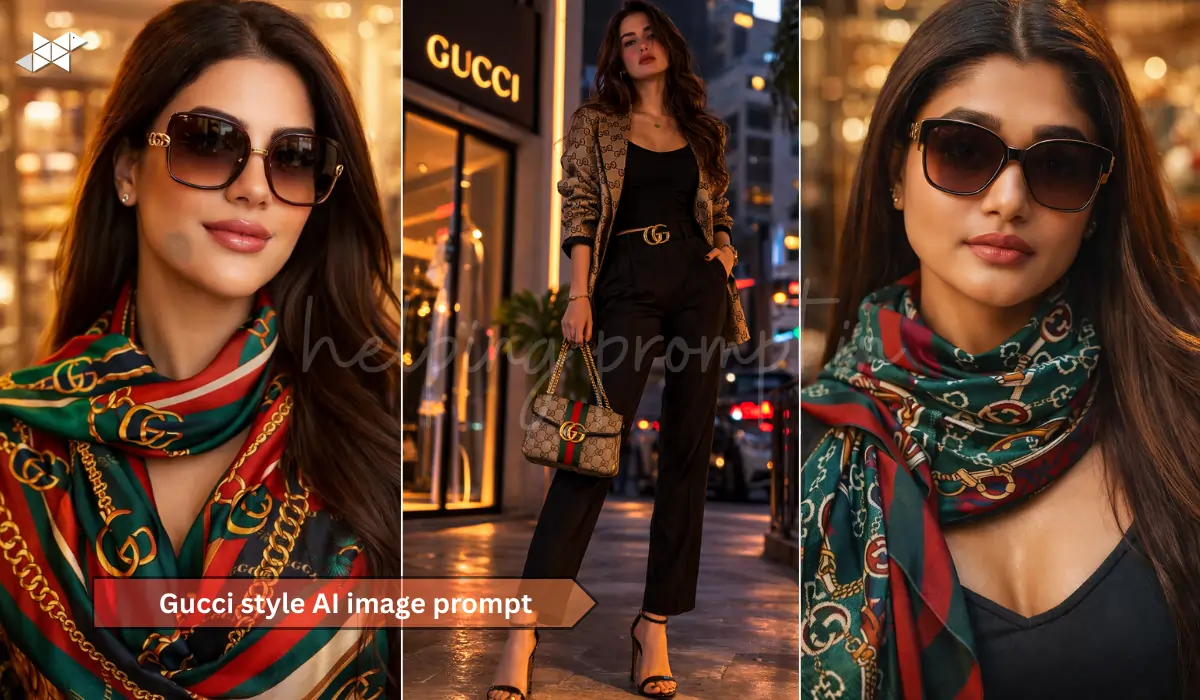 Gucci-Style AI Prompt for Glam Girl 2026