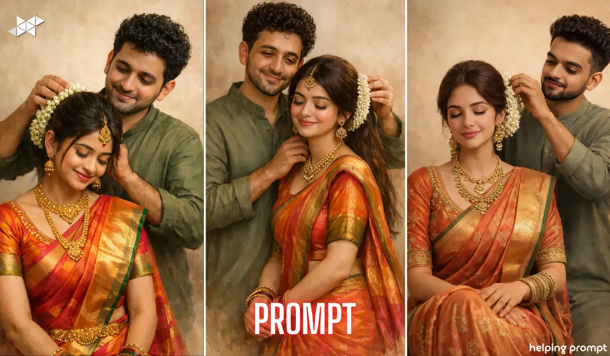 Creates a Stunning Ultra-Realistic Indian wedding AI portrait prompt With 100% Face Match