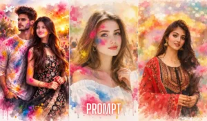 Watercolor Holi Image AI prompt