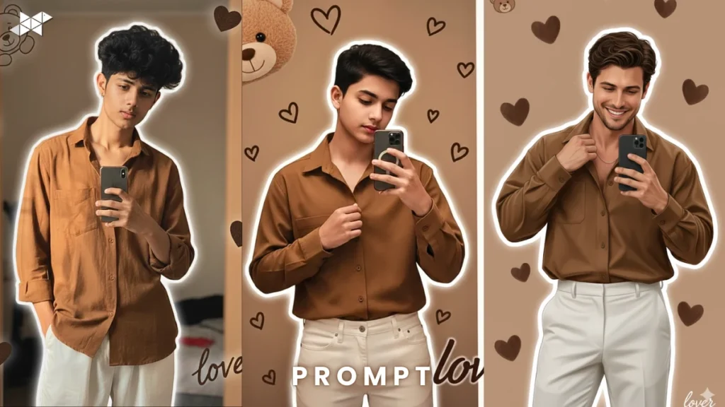 Mirror Selfie Glow Cute Brown Aesthetic Portrait Prompt Guide 4K