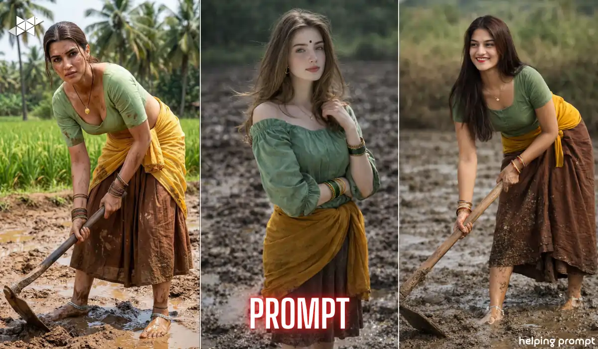 Muddy Field Girl Farmer AI Prompt for Ultra-Realistic DSLR Output