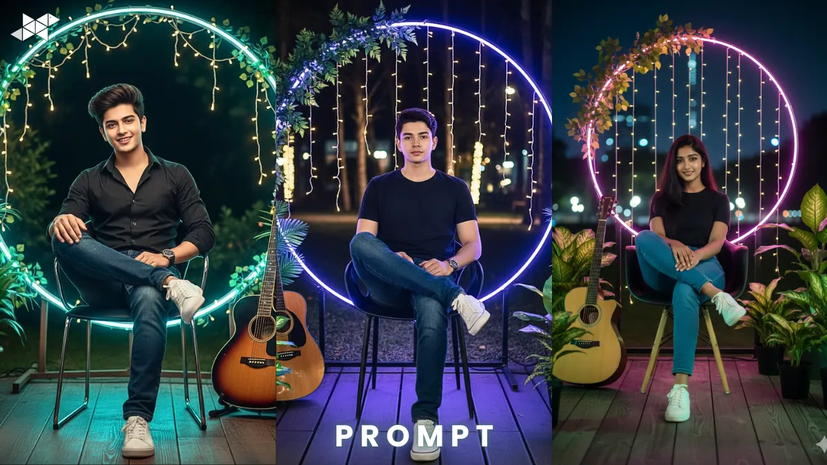 Neon Garden Portrait: Create a Viral DP Look