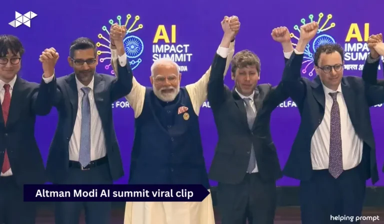 Altman Modi AI summit viral clip