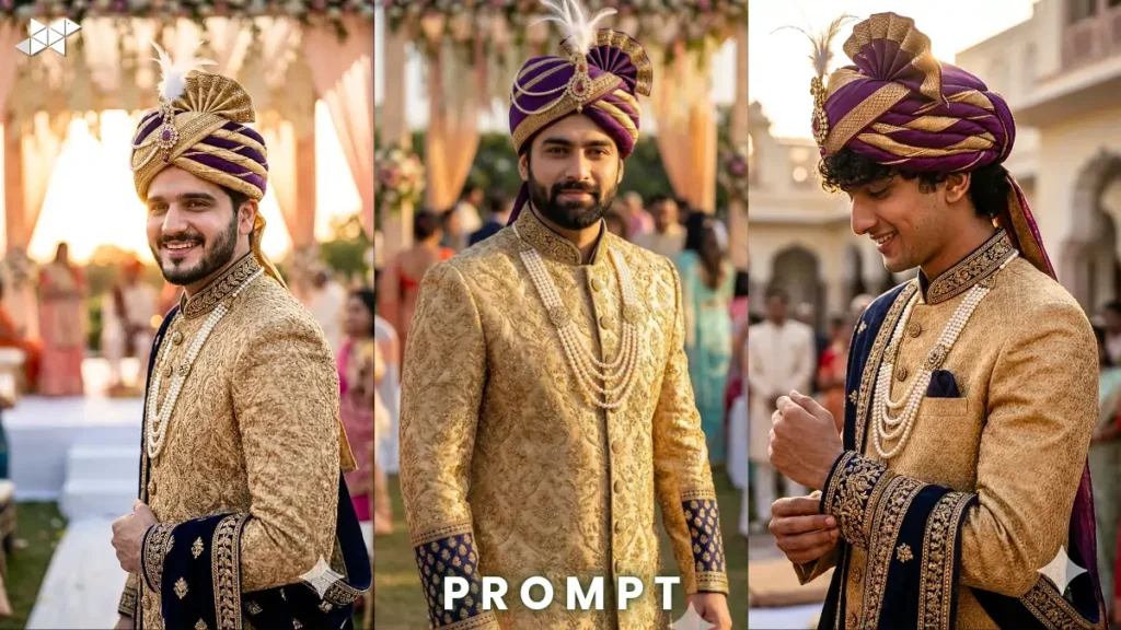 Royal Groom Pose: Wedding AI Prompts 2026