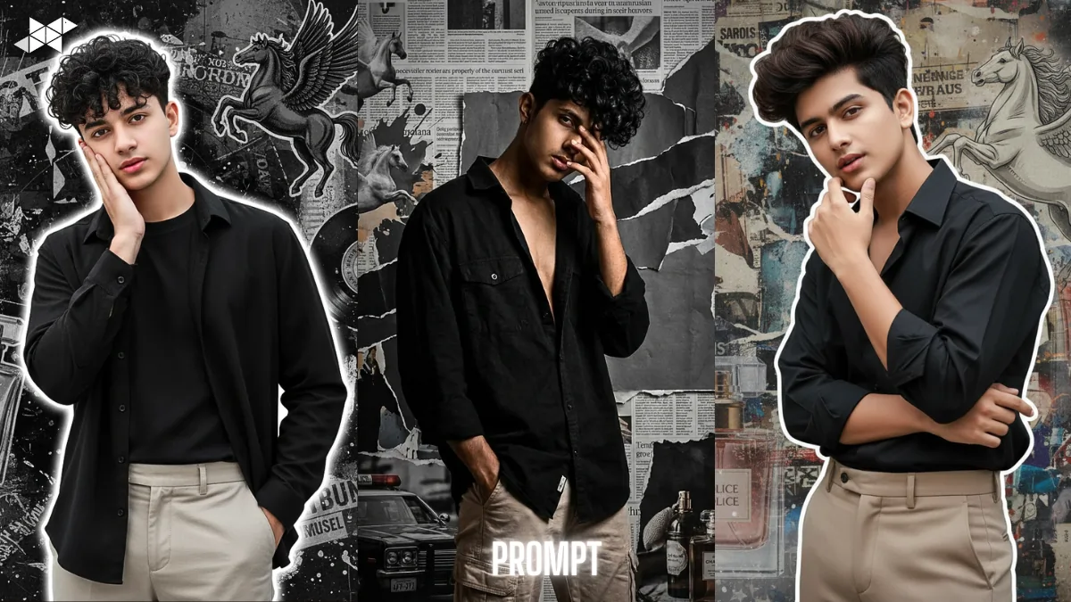 Stylish Dark Grunge Portrait Prompt for Men