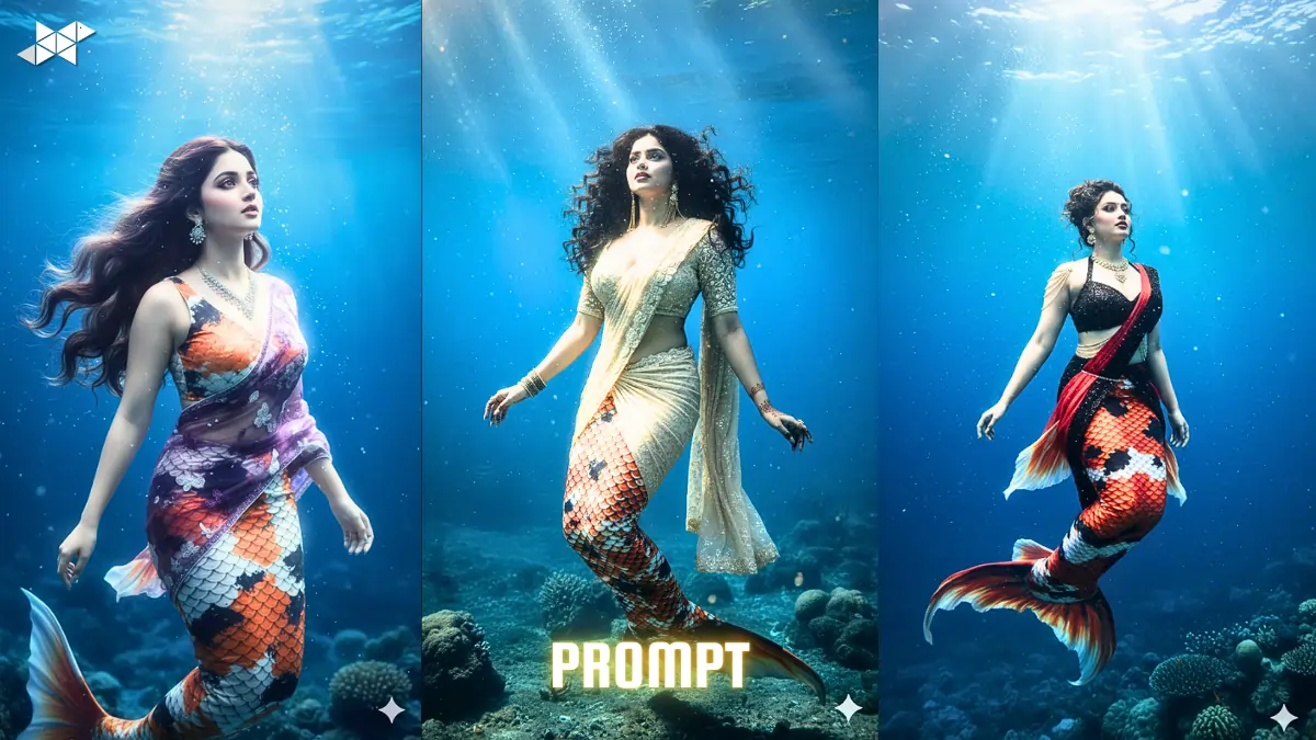 Viral Underwater Mermaid AI Prompt