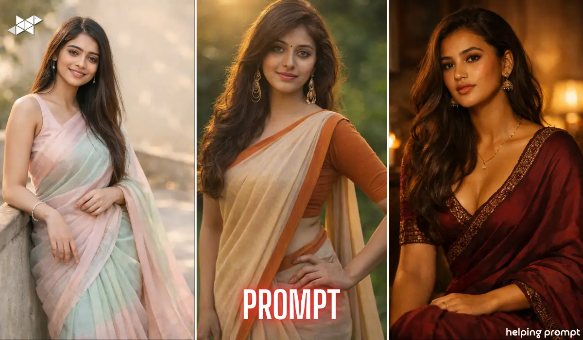 AI Girl in Saree Images Using Gemini AI Prompts