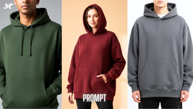 Hoodies AI Photo Prompts for Realistic Model & Cloth Designs