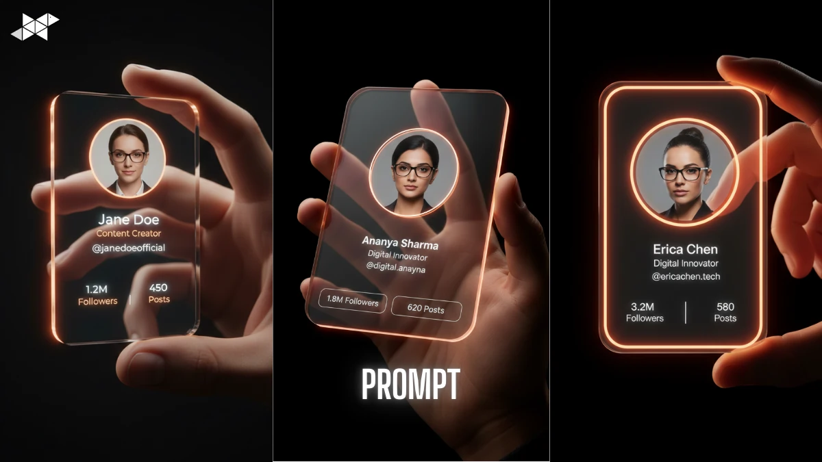 Instagram Profile Prompt Card (Glass Neon Style):Ai Photo Maker