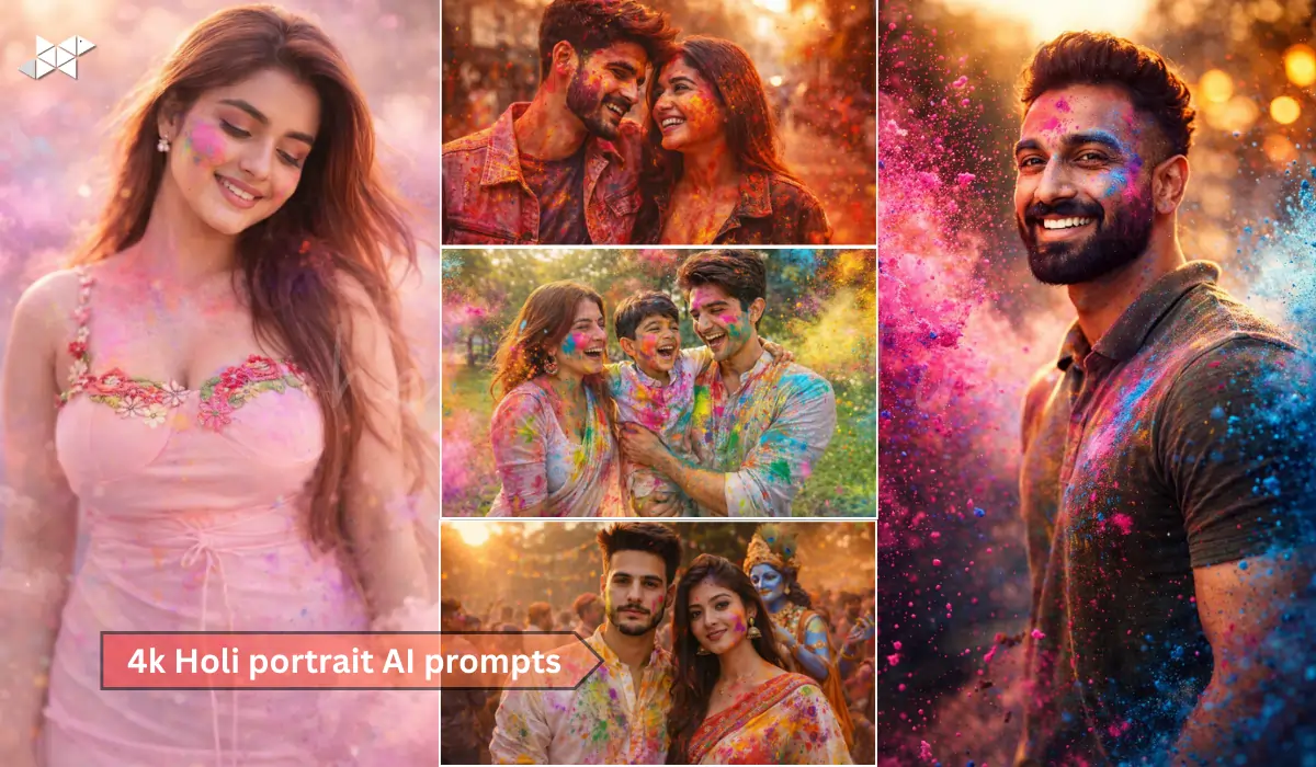 4k Holi portrait AI prompts