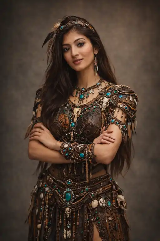 Tribal fantasy AI portrait prompt