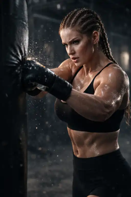 cinematic athletic woman AI prompt