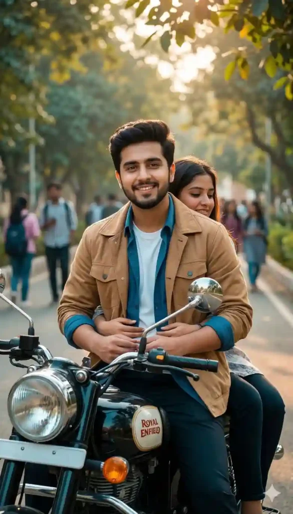 Bike Couple AI Prompt (Desi Swag Cinematic)