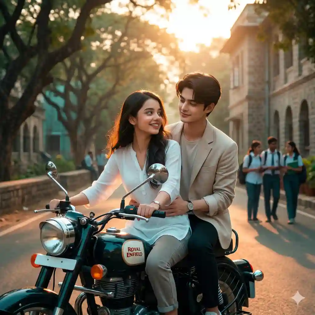 Bike Couple AI Prompt (Desi Swag Cinematic)