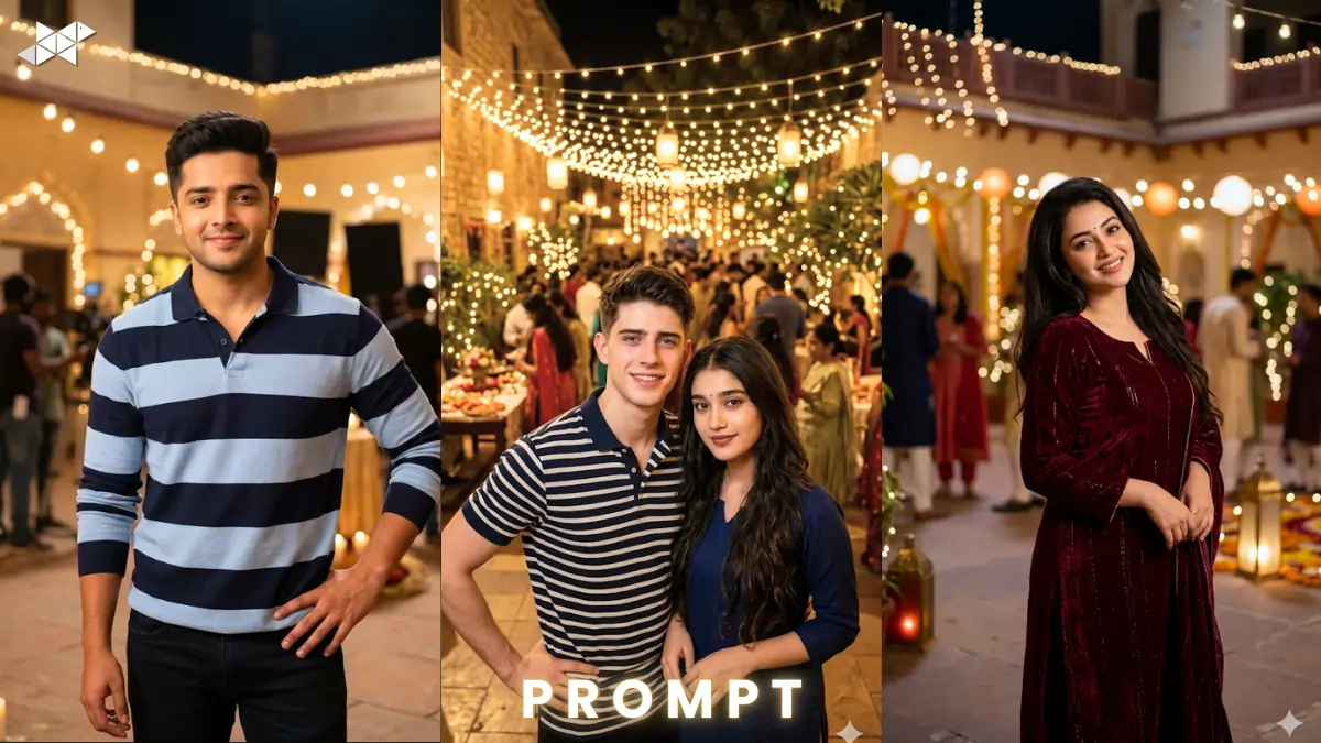 Viral Cinematic BTS Photo Prompt – Desi Swag Night