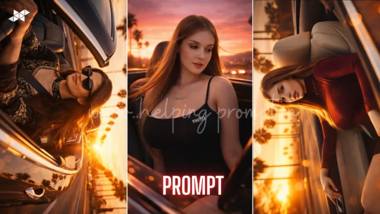 Cinematic LA Sunset Girl Drive AI Prompt for Stunning Selfie Shots