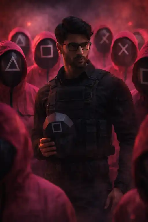 Cinematic Squid Game AI Portrait Prompt