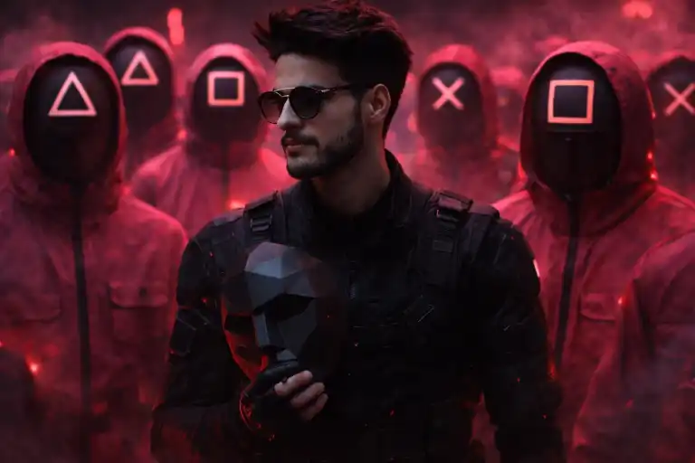 Cinematic Squid Game AI Portrait Prompt